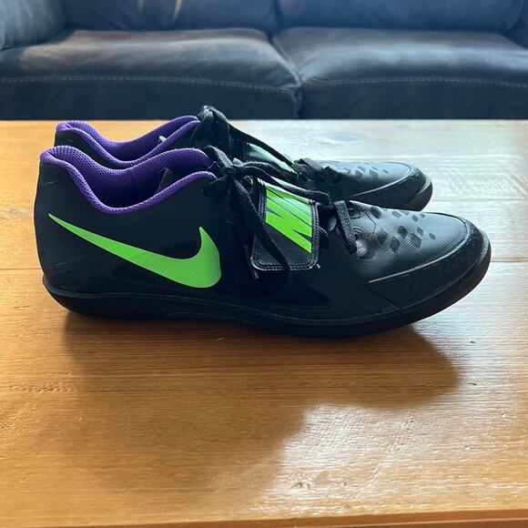 Nike Zoom Rotational 5 Men’s 8.5 Track & Field Shoes Black Volt Green 685134-035 - Picture 3 of 8